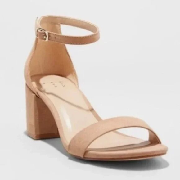 a new day Shoes Womens Michaela Mid Block Heel Sandal Pumps Taupe A New Day 75 Poshmark